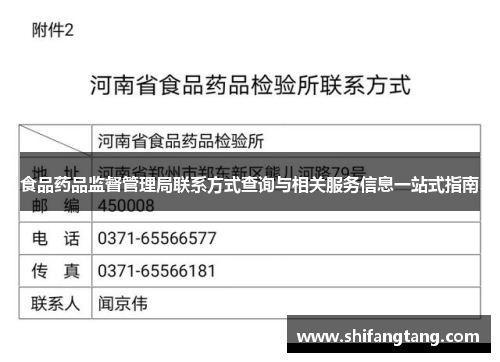 食品药品监督管理局联系方式查询与相关服务信息一站式指南